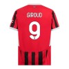 Camisola + Calções AC Milan Giroud 9 Criança Equipamento 1ª 24/25